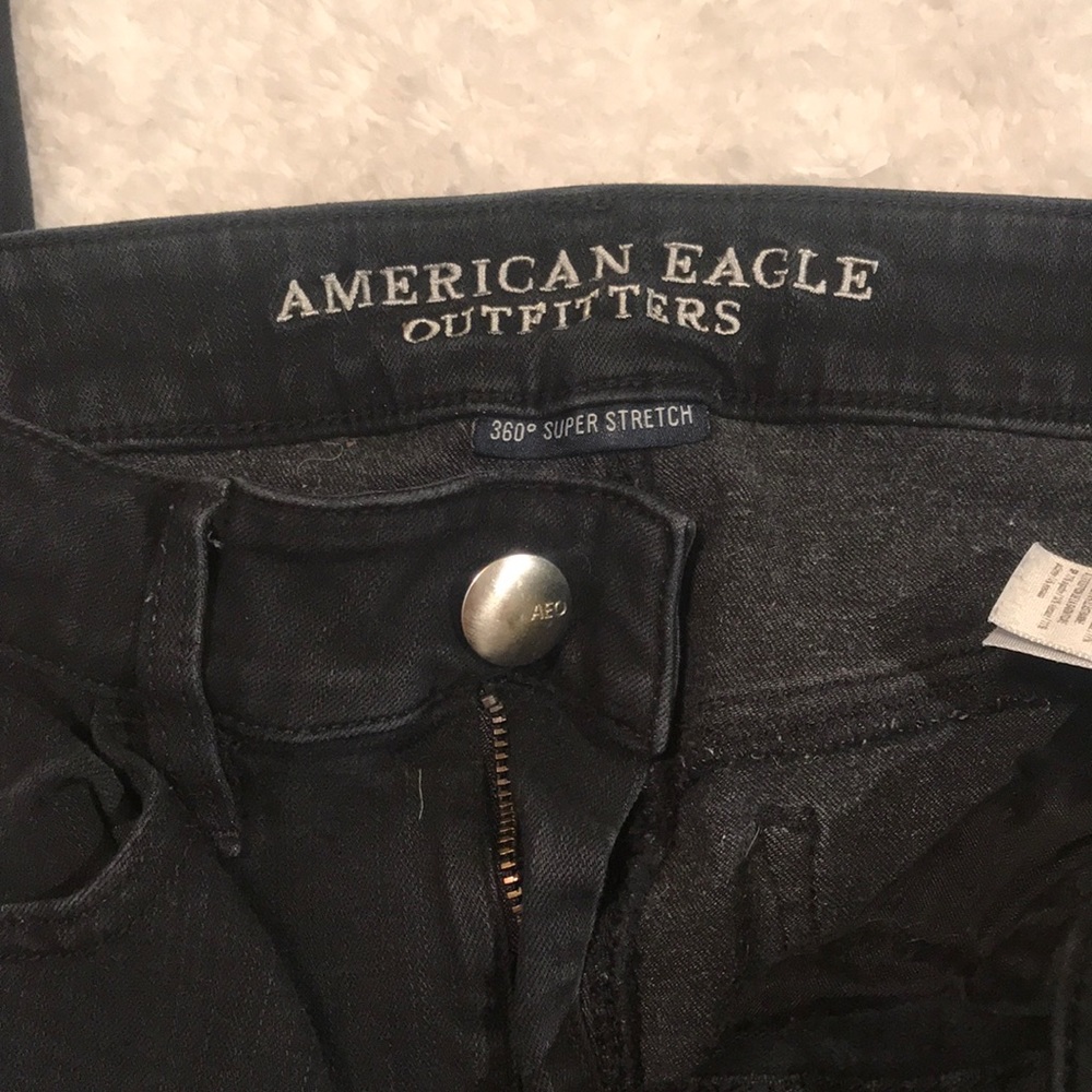 High waisted black American eagle jeans